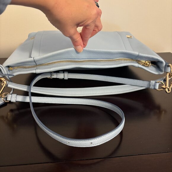 Coach Light Blue Pebbled Leather Large Scout Hobo - Picture 13 of 16